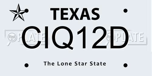 CIQ12D Texas License Plate
