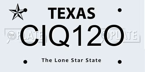 CIQ12O Texas License Plate