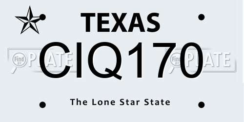 CIQ170 Texas License Plate