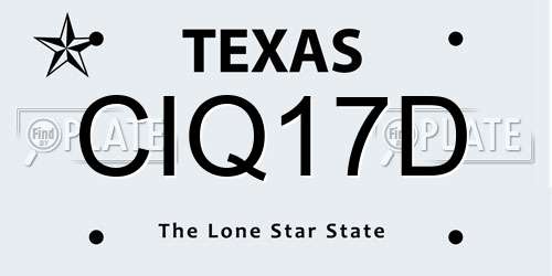 CIQ17D Texas License Plate