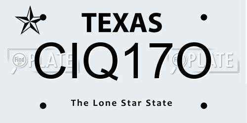 CIQ17O Texas License Plate