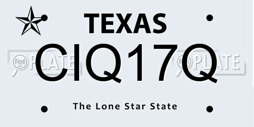 CIQ17Q Texas License Plate