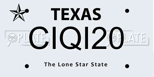 CIQI20 Texas License Plate