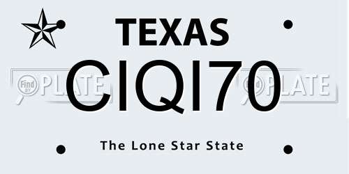 CIQI70 Texas License Plate