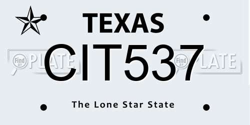 CIT537 Texas License Plate
