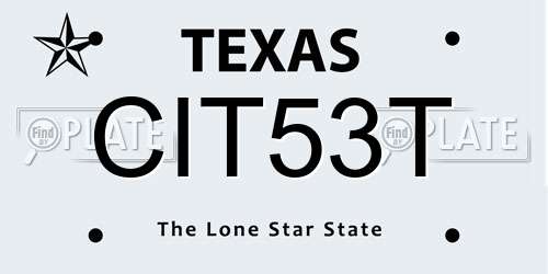 CIT53T Texas License Plate