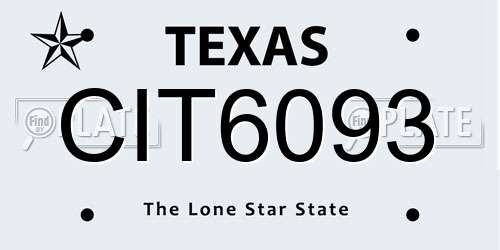 CIT6093 Texas License Plate