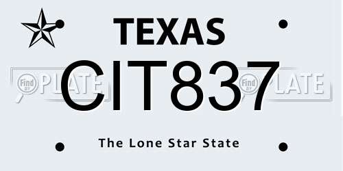 CIT837 Texas License Plate