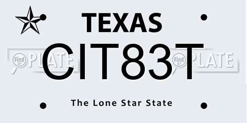 CIT83T Texas License Plate