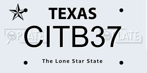 CITB37 Texas License Plate