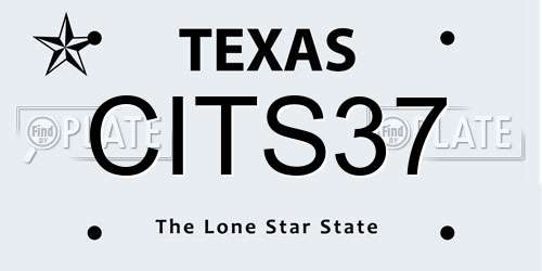 CITS37 Texas License Plate