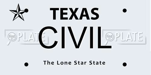 CIVIL Texas License Plate