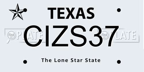 CIZS37 Texas License Plate