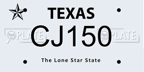 CJ150 Texas License Plate