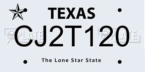 CJ2T120 Texas License Plate