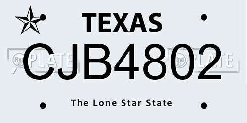 CJB4802 Texas License Plate