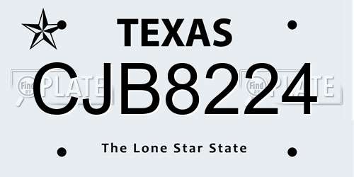 CJB8224 Texas License Plate