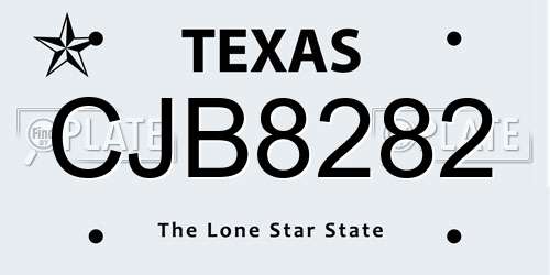CJB8282 Texas License Plate