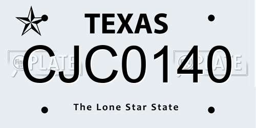 CJC0140 Texas License Plate