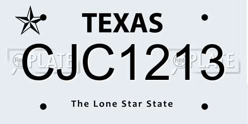 CJC1213 Texas License Plate