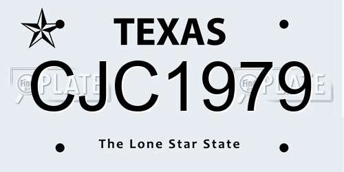 CJC1979 Texas License Plate