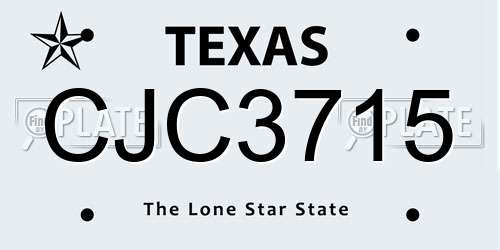 CJC3715 Texas License Plate