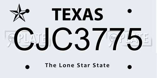 CJC3775 Texas License Plate