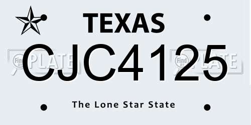 CJC4125 Texas License Plate