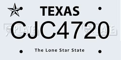 CJC4720 Texas License Plate