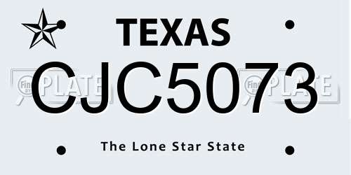 CJC5073 Texas License Plate