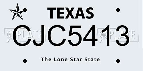 CJC5413 Texas License Plate