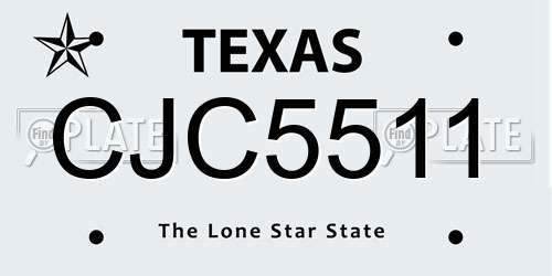 CJC5511 Texas License Plate