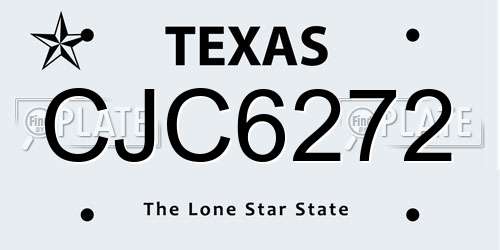 CJC6272 Texas License Plate