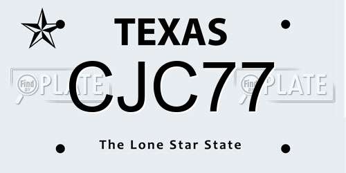 CJC77 Texas License Plate