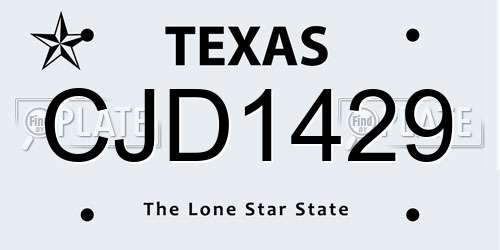 CJD1429 Texas License Plate