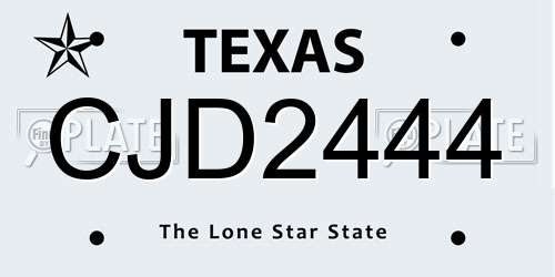CJD2444 Texas License Plate