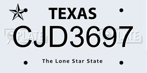 CJD3697 Texas License Plate