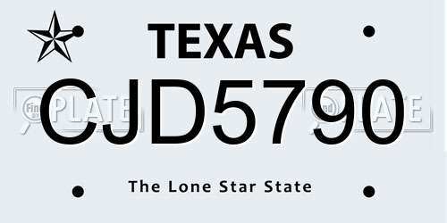 CJD5790 Texas License Plate
