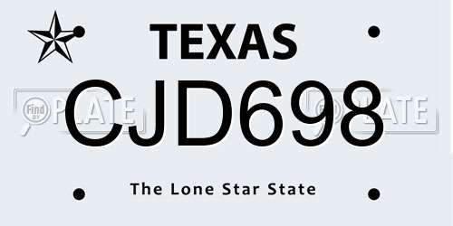 CJD698 Texas License Plate