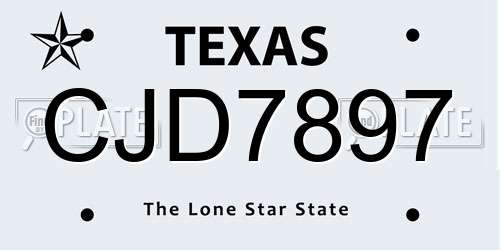 CJD7897 Texas License Plate