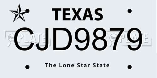 CJD9879 Texas License Plate