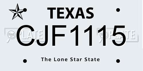 CJF1115 Texas License Plate