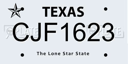 CJF1623 Texas License Plate