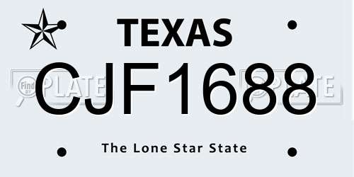 CJF1688 Texas License Plate