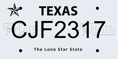 CJF2317 Texas License Plate