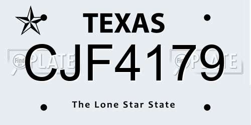 CJF4179 Texas License Plate
