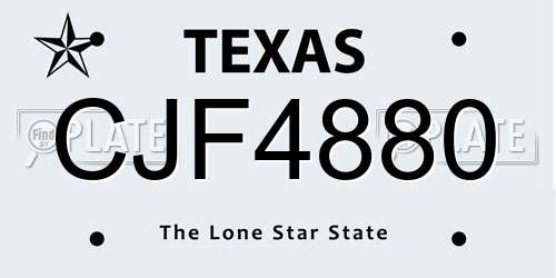 CJF4880 Texas License Plate