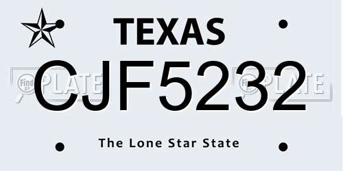 CJF5232 Texas License Plate