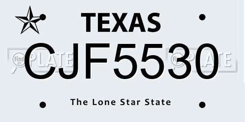CJF5530 Texas License Plate