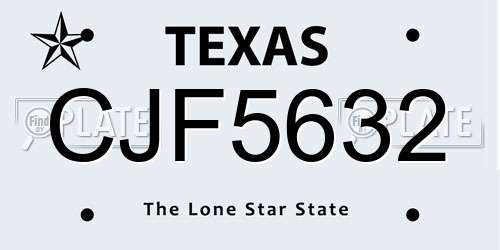 CJF5632 Texas License Plate